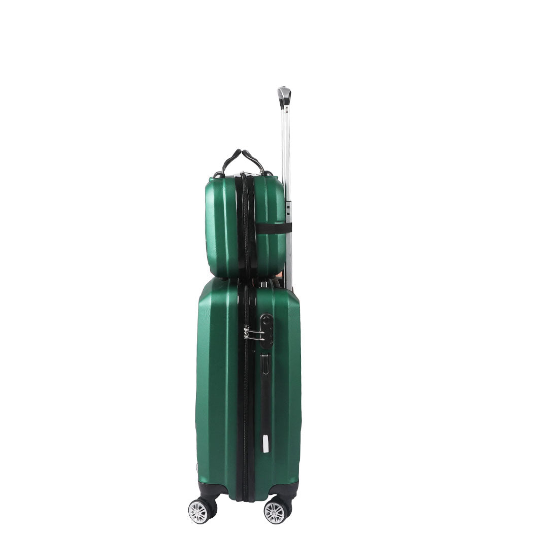 Slimbridge 2pcs 20"Travel Luggage Set Green-1942352931789606913