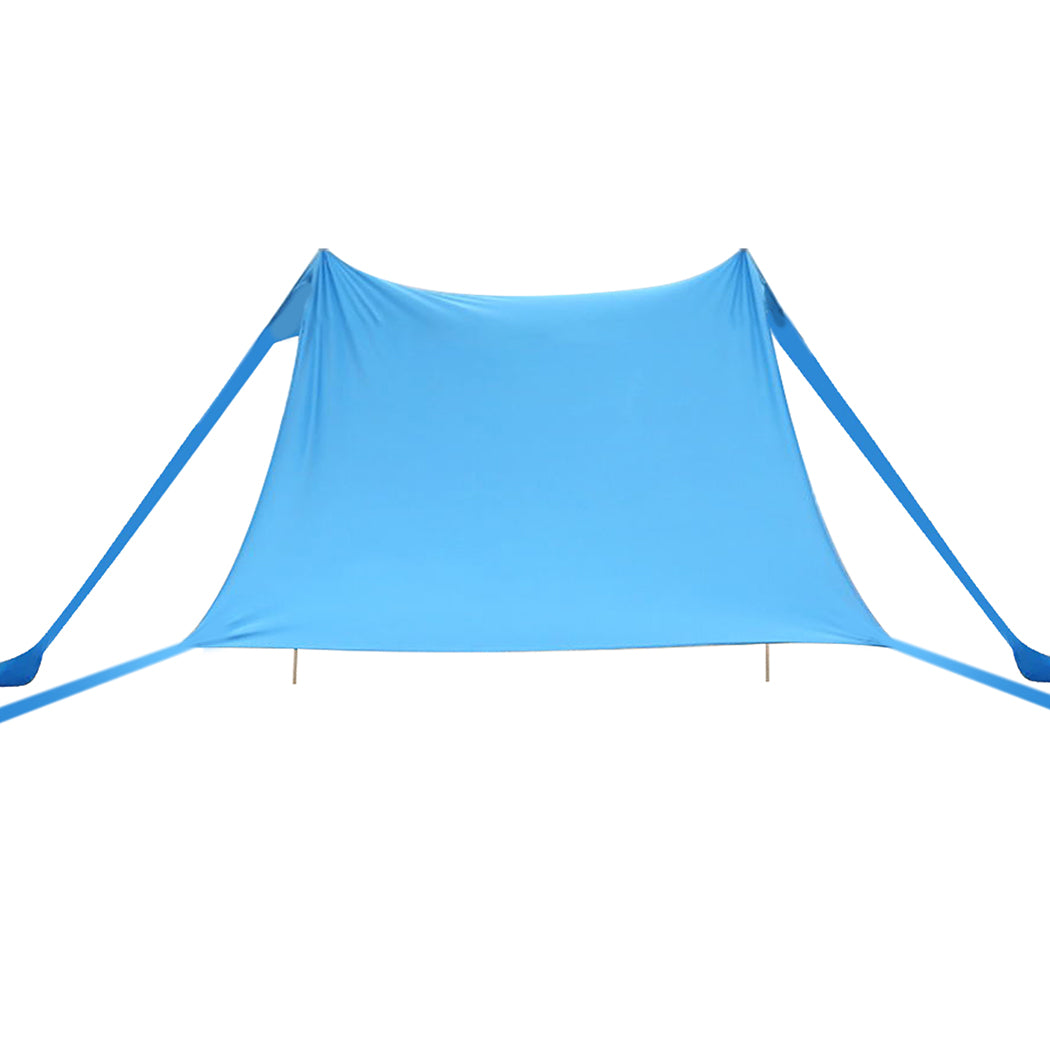 Beach Tent Camping Canopy 2-4 Person Family Sun Shade Shelter 210x210cm Blue-1942352894619684865