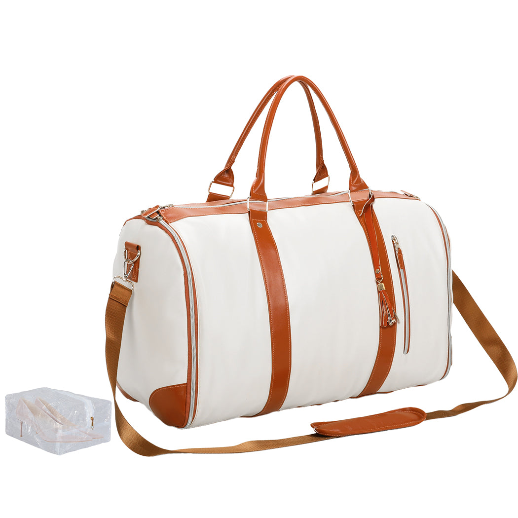 Slimbridge Garment Bags Hanging Suit Duffel Bag Beige-1942353690857967617