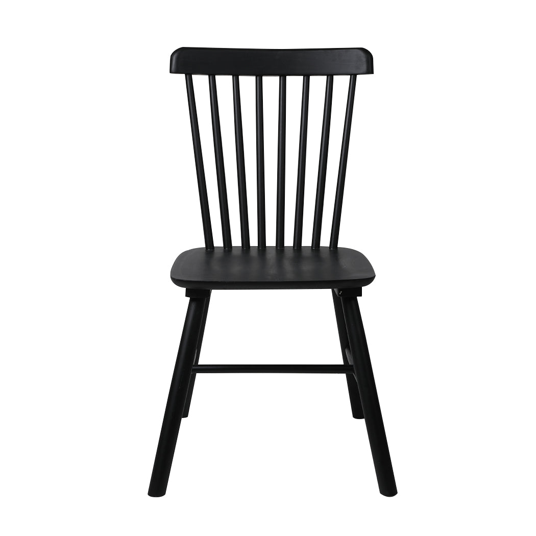 Levede 2x Dining Chairs Kitchen Winsor Black-1910113281712984065