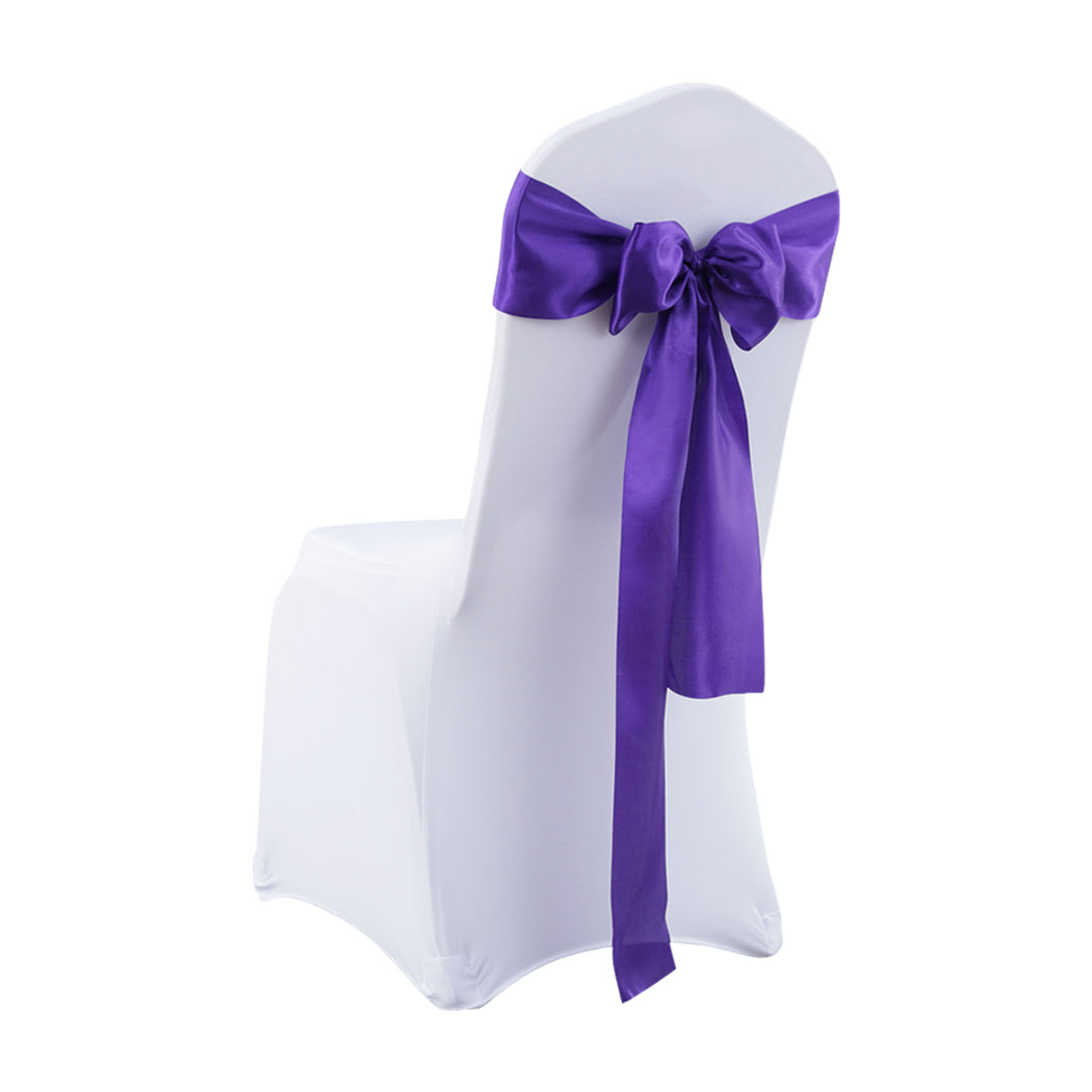 20x Table Runner Satin Chair Sashes Eggplant-1942353139684478977