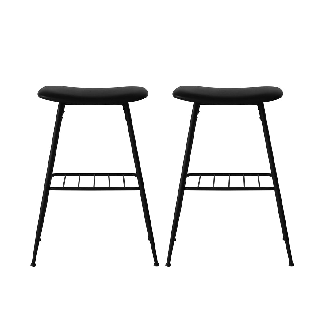 Levede 2x Bar Stools Kitchen Bar Pub Black-1919892922166284289