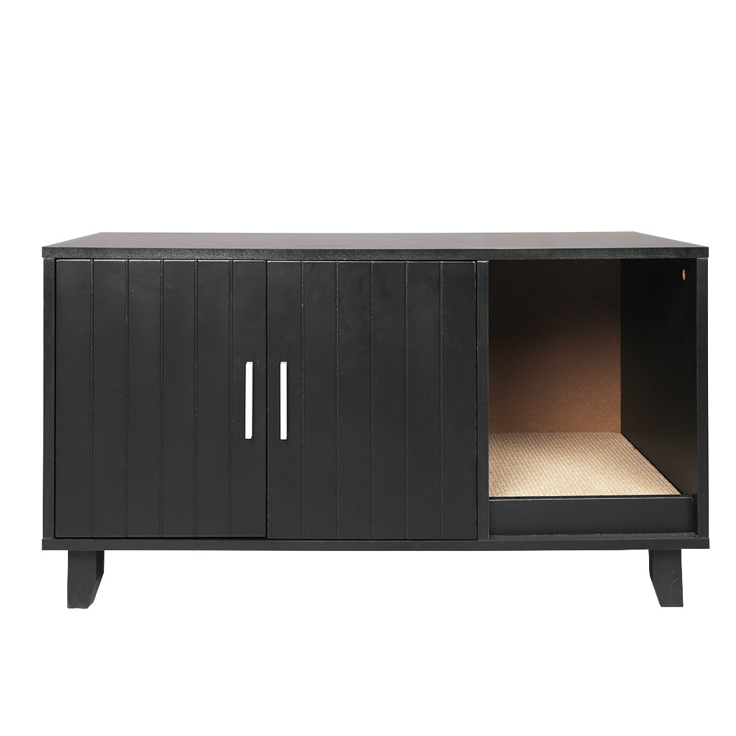 PaWz Enclosed Cat Litter Cabinet Box Black-1942352745675755521
