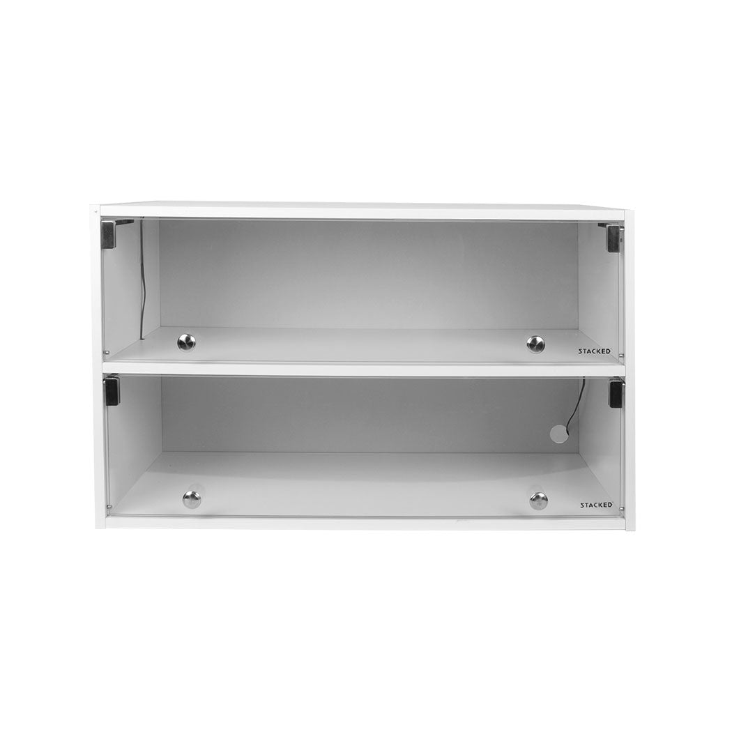 Stacked Shoes Storage Cabinet LED Sneaker White-1942352807956975617