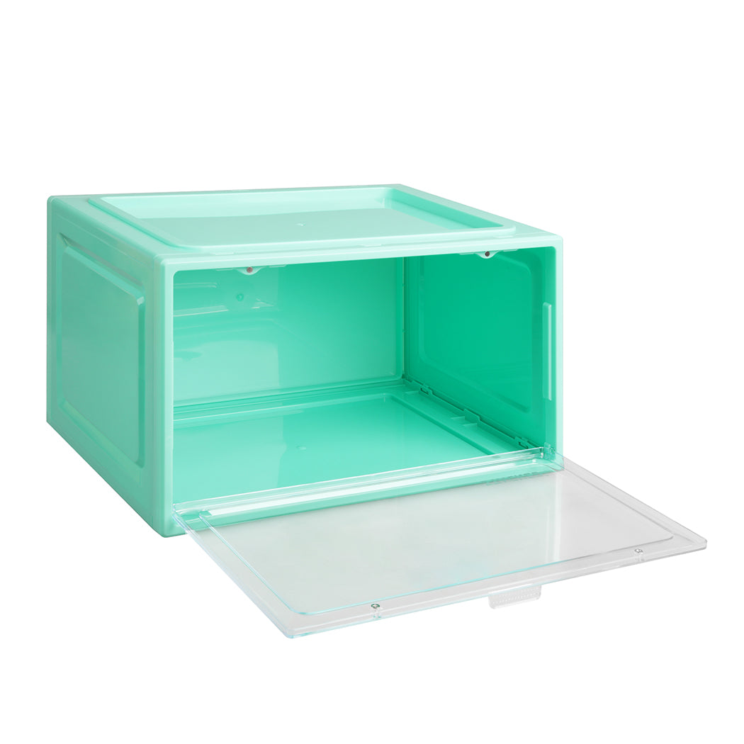 Stacked Sneaker Display Case Stackable Cyan-1942352814785302529