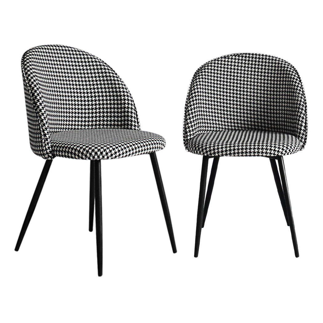 Levede 2x Dining Chairs Kitchen Cafe Black and White-1910113282824474625