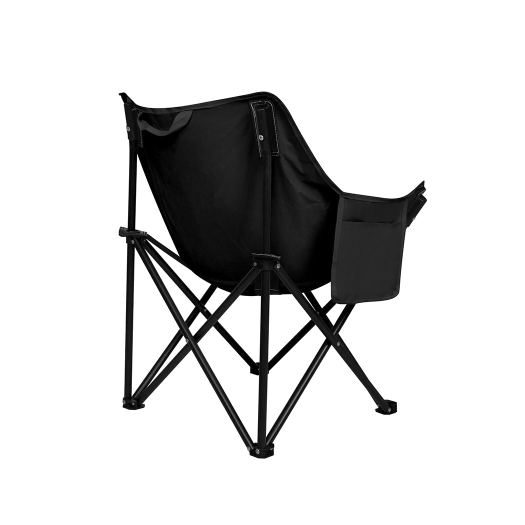 Levede Folding Camping Moon Chair Lightweight Black-1910112920105259009