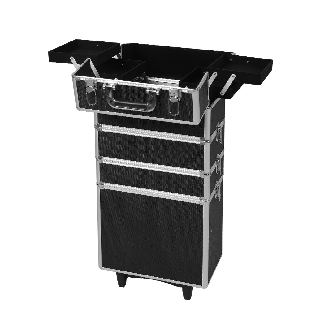 Professional Cosmetic Case Makeup Trolley Black-1942353090665648129