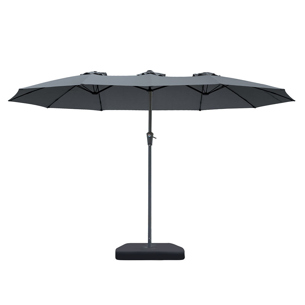 Centra 4.5M Double-sided Patio Umbrella Outdoor Umbrella Base Stand Grey-1942353664257691649