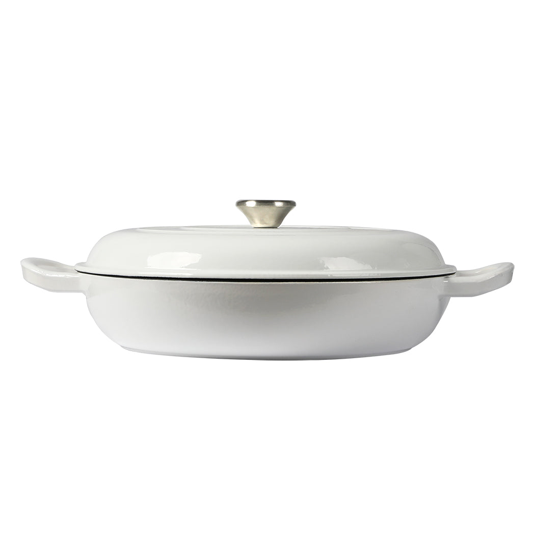 TOQUE 3.5L Enamel Dutch Oven Pan in White Colour-1942352919689039873