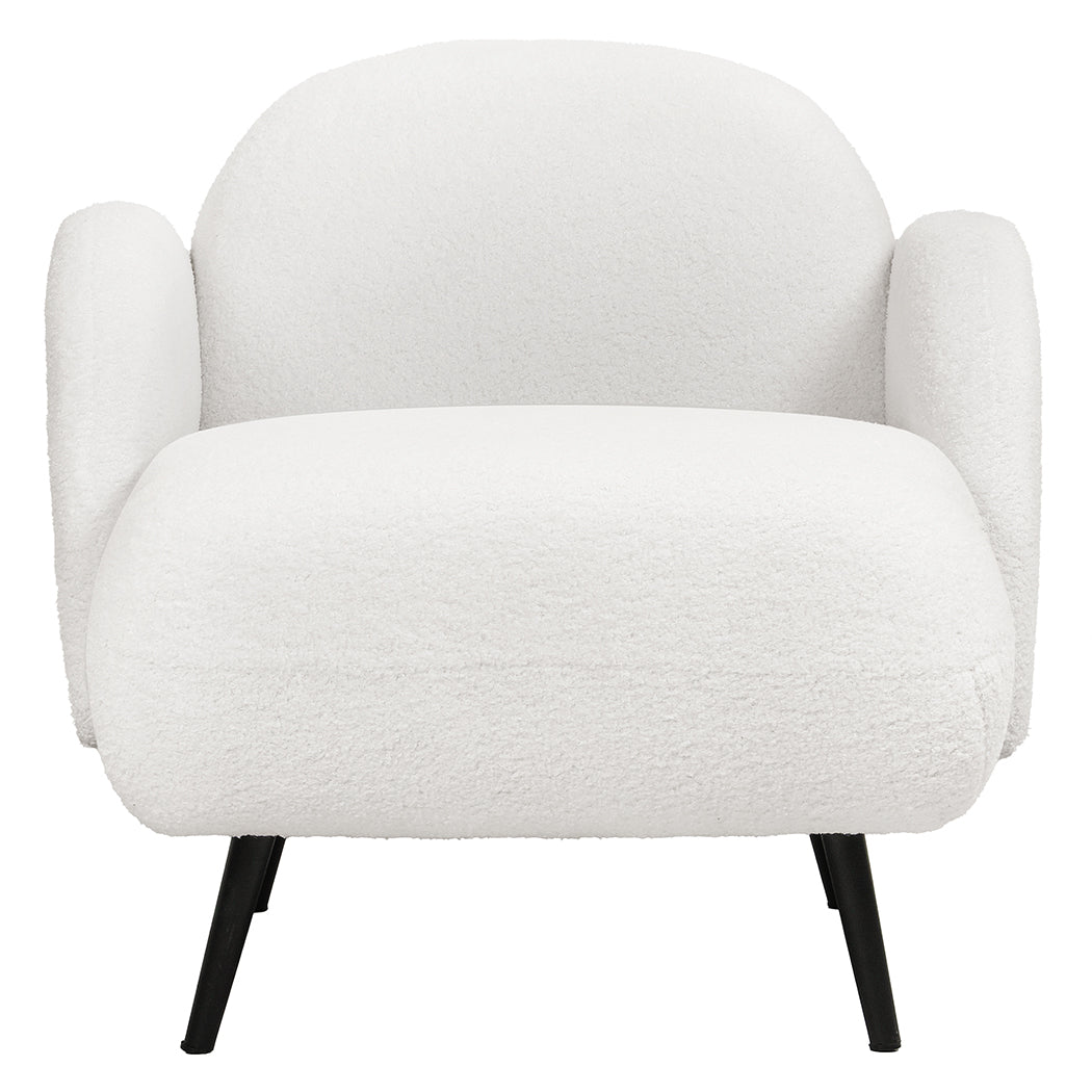 Levede Sofa Chair Fleece Upholstered Single White-1937319787176792065