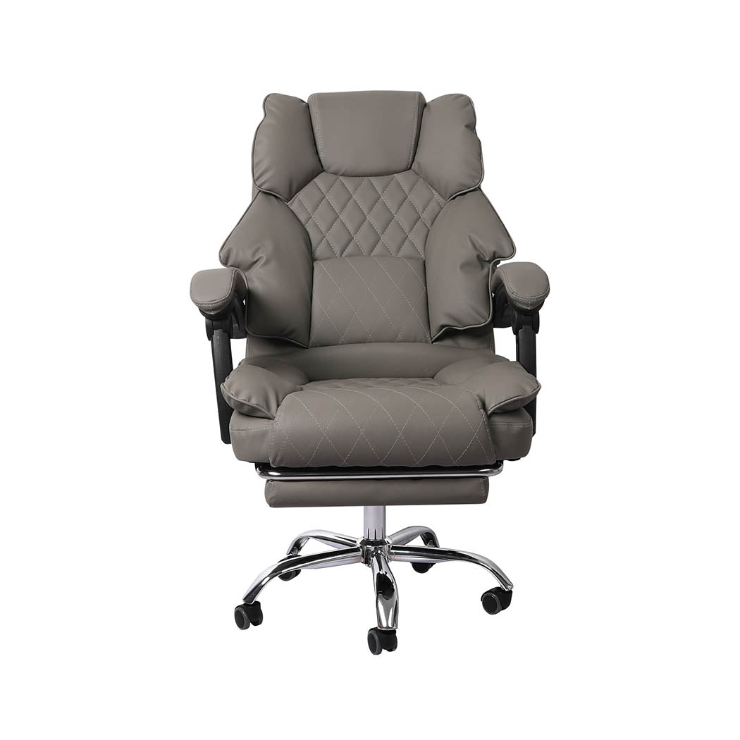 Levede Gaming Chair Office Computer Grey Footrest-1910112922999328769