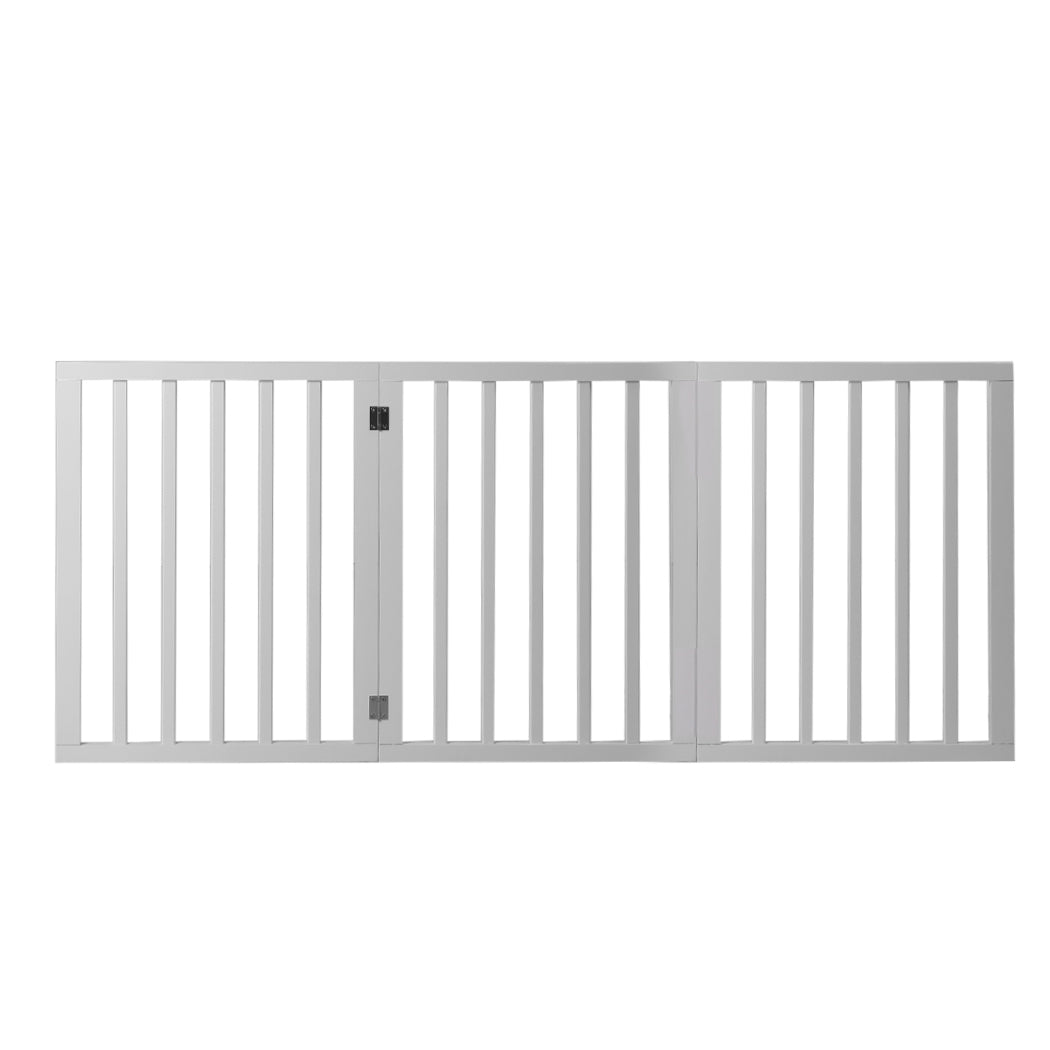 Wooden Pet Gate Dog Fence Retractable White 2000x 3MM-1942353080100196353