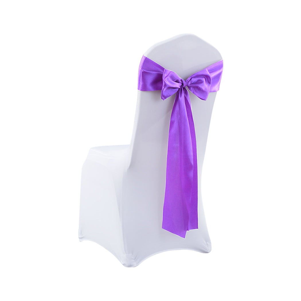 50x Satin Chair Sashes Cloth Cover Wedding Lavender-1942353141123125249