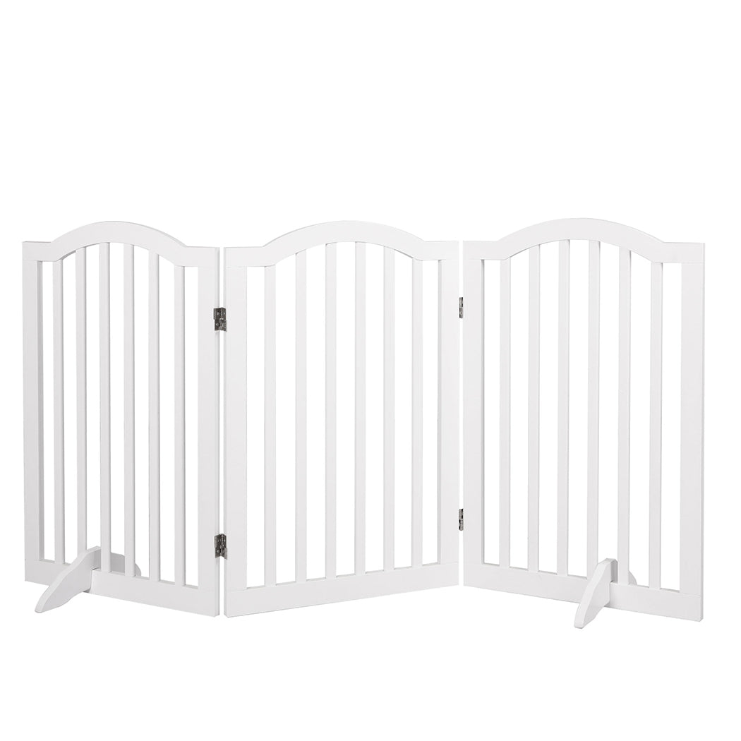 PaWz Wooden Pet Gate Dog Fence Safety White-1942352743599575041