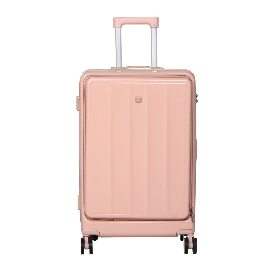 Slimbridge 24" Luggage Trolley Travel Hard Pink-1942353661149712385