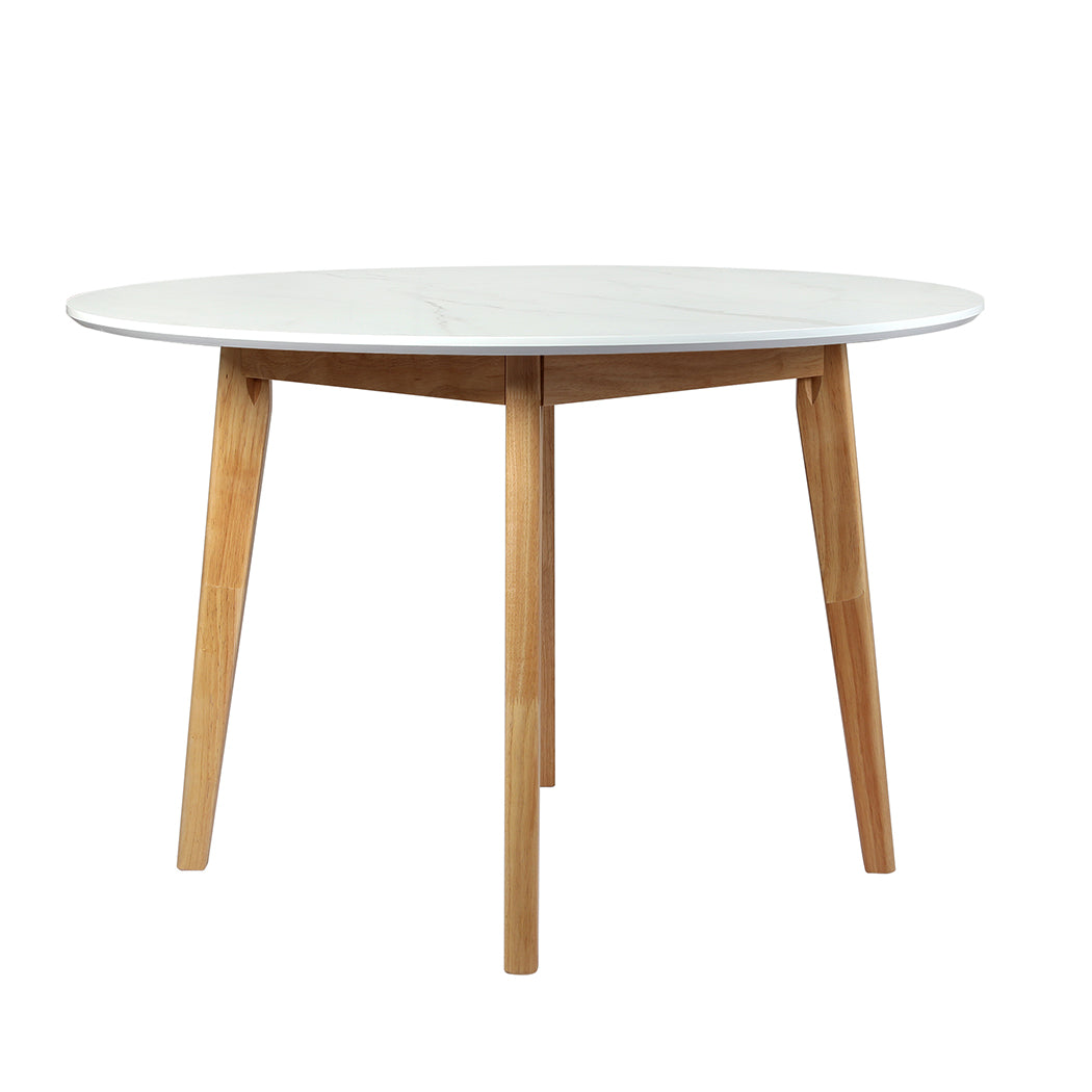 Levede Dining Table Round Rubberwood Base 120cm White 120 CM-1910113303879880705
