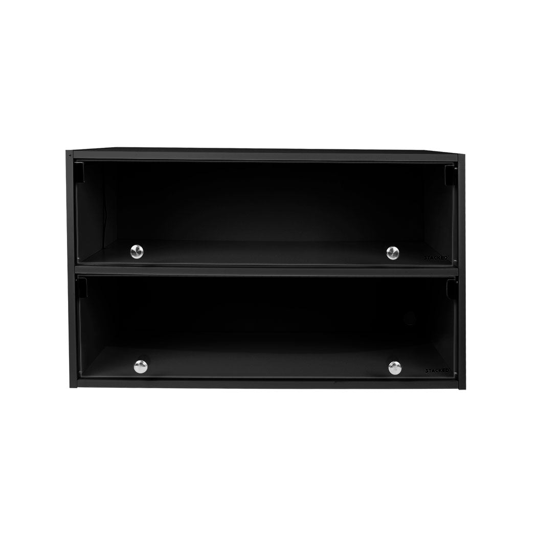 Stacked Shoes Storage Cabinet LED Sneaker Black-1942352807789203457