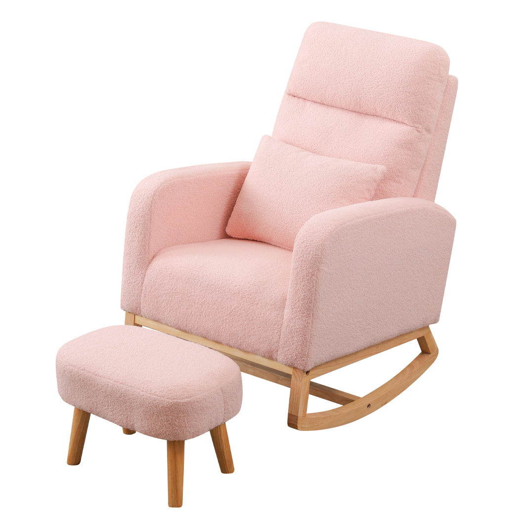 Levede Rocking Chair Ottoman Footrest With Side Pocket-1910112281501503489