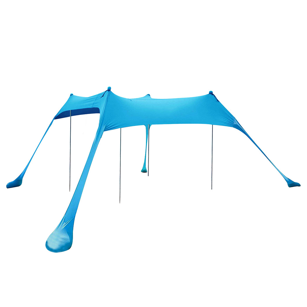 Beach Tent Camping Canopy 4-6 Person Family Sun Shade Shelter 300x300cm Blue-1942352894795845633