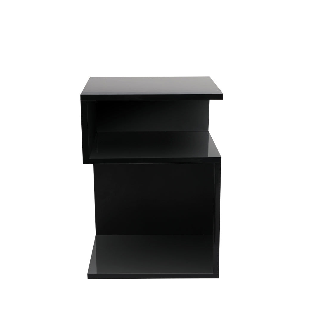 Levede 1xBedside Tables Drawers Side Black-1910112901423828993