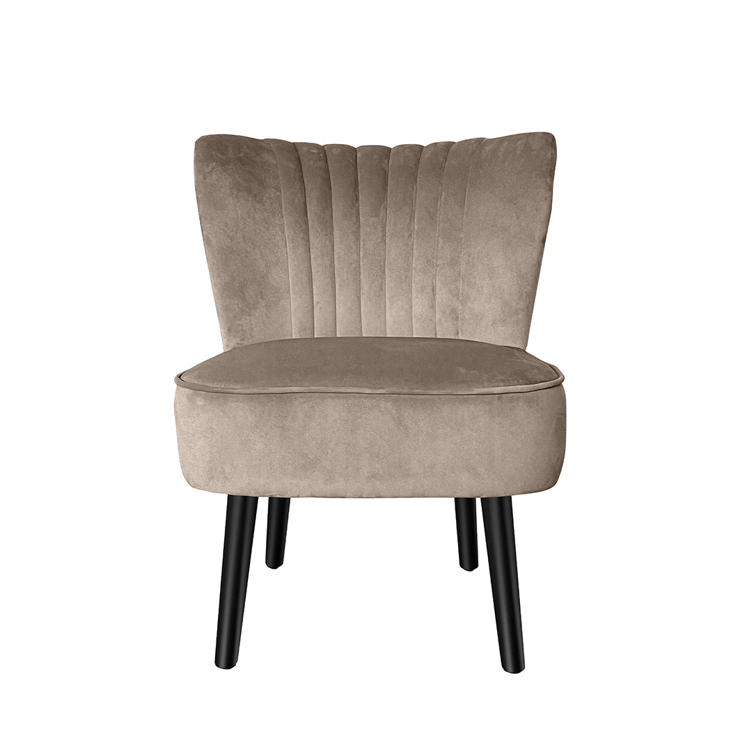 Levede Accent Chair Foot Stool Set Ottoman Cream-1919892908006313985