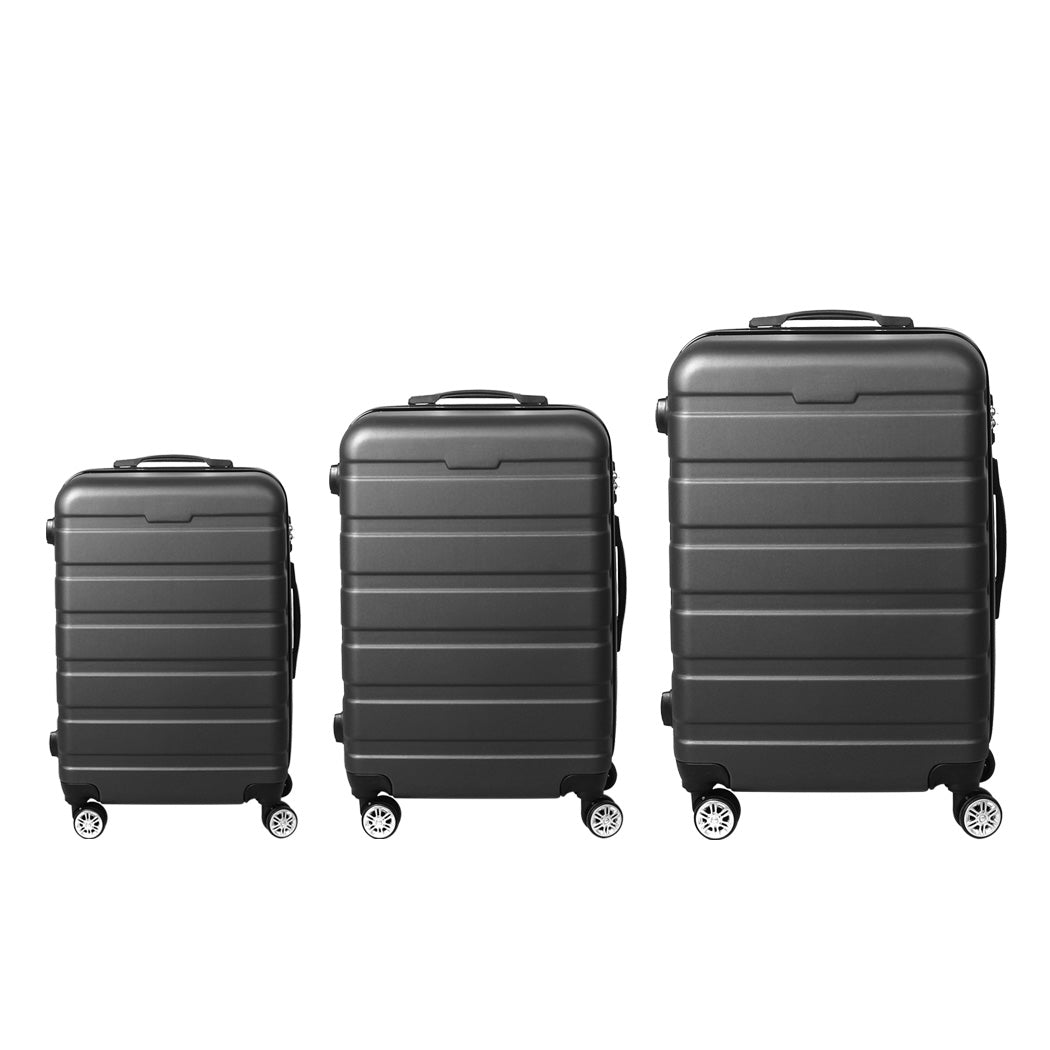 Slimbridge 3PC Luggage sets Suitcase Dark Grey-1942352940874469377