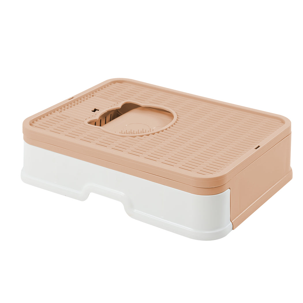 PaWz Foldable Cat Litter Box Tray Enclosed Pink-1942352746992766977
