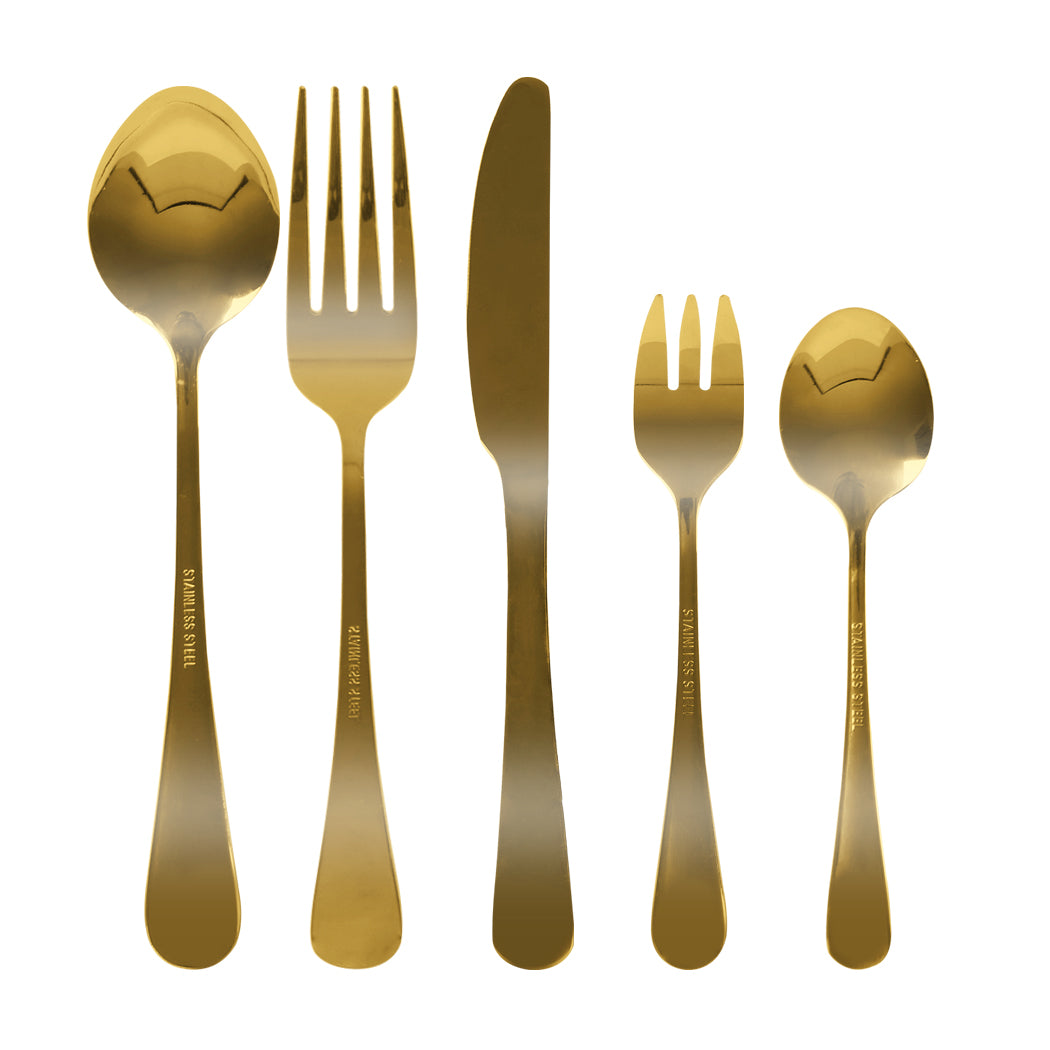 Stainless Steel Cutlery Set Travel Knife Gold-1942352917751271425