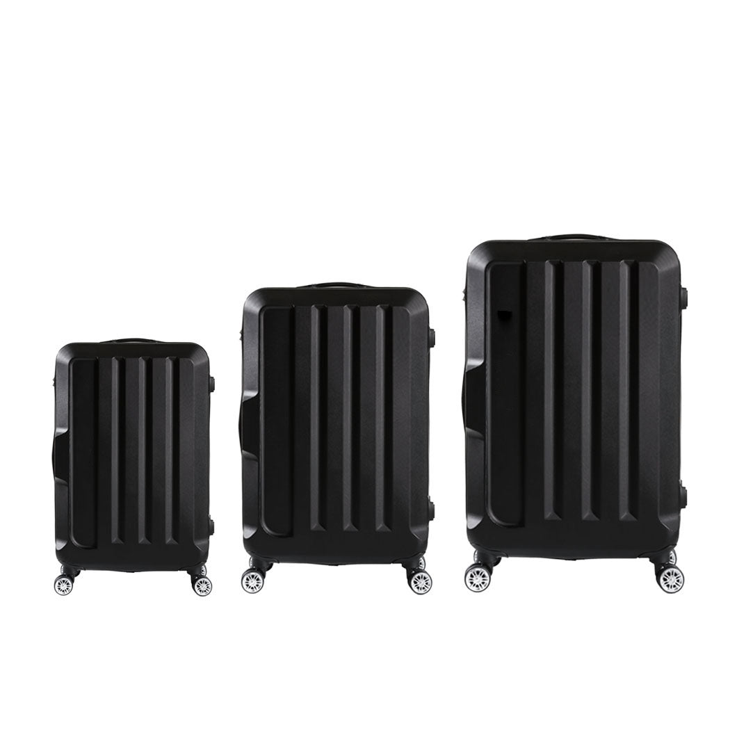 Slimbridge 20"24"28" 3PC Luggage Sets Black-1942352927805018113