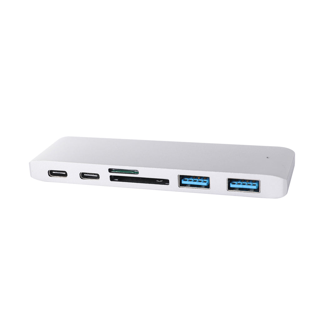 USB 3.0 Type-C HUB 6 Port Powered Adapter Silver-1942352975838187521