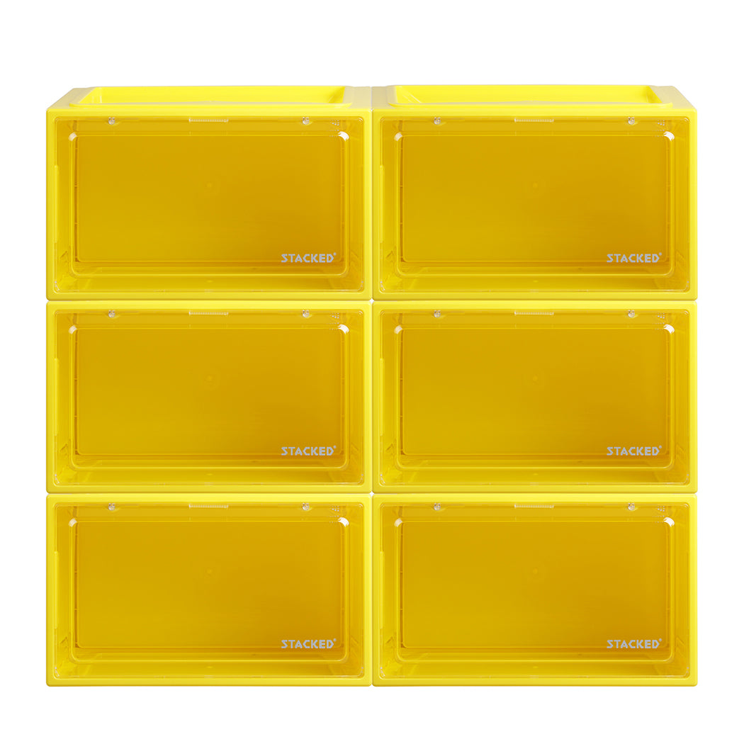 Stacked Sneaker Display Case 6x Clear Yellow-1942352815838072833