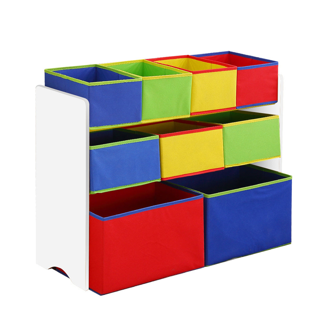 Levede Kids Toy Box 9 Bins Storage Rack White-1917016718413271041