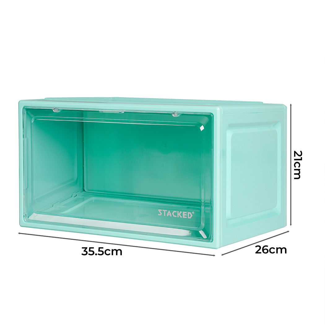 Stacked Sneaker Display Case Stackable Cyan-1942352814785302530
