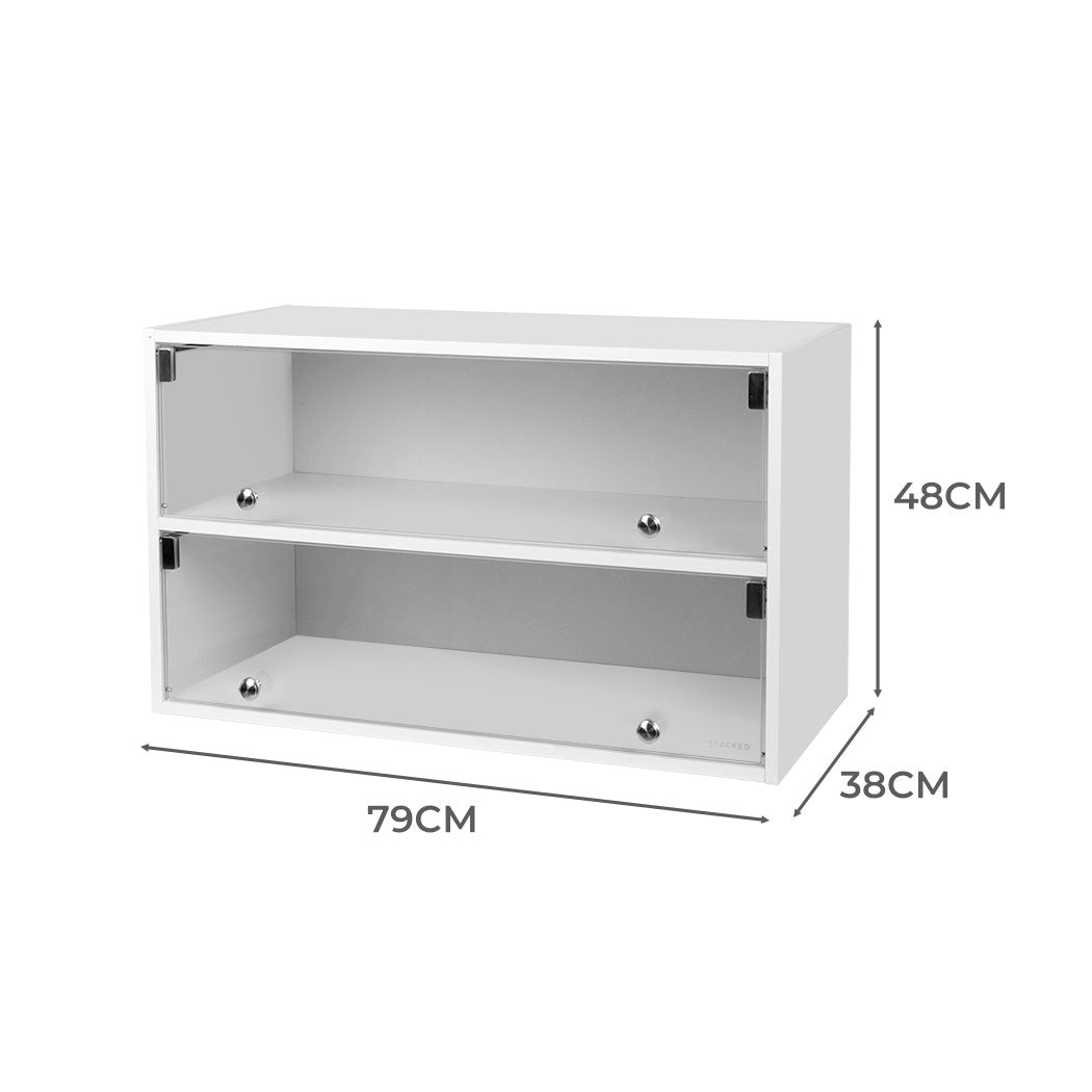 Stacked Shoes Storage Cabinet LED Sneaker White-1942352807956975618