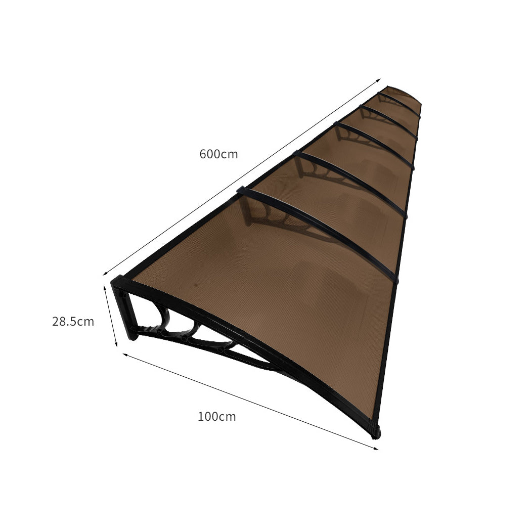 Mountview Window Door Awning Outdoor 1M X 6M Brown 1x6M-1942353017907056642