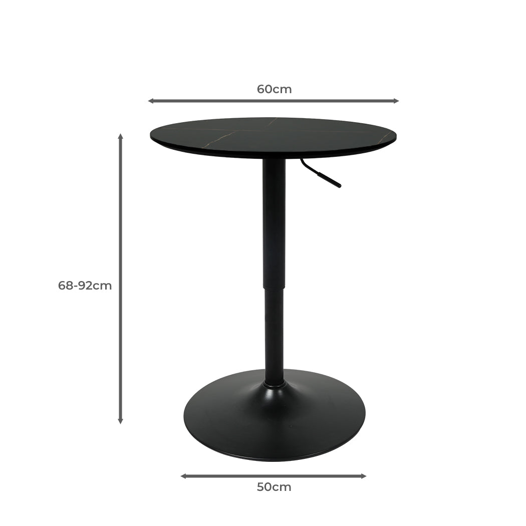 Levede Bar Table Swivel Gas Lift Counter Black-1910113294966984706