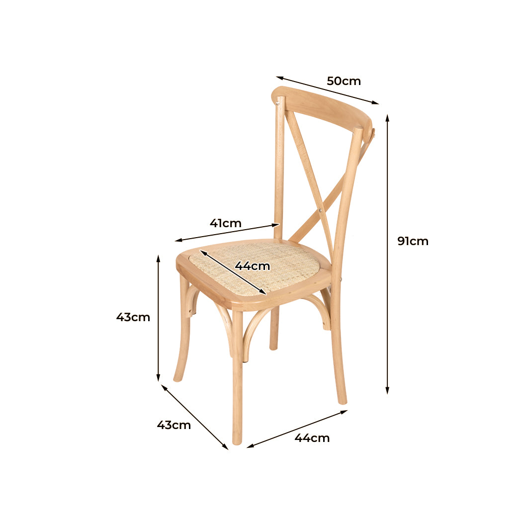 Levede 2X Dining Chairs Cross Back Chair-1910112199221841922