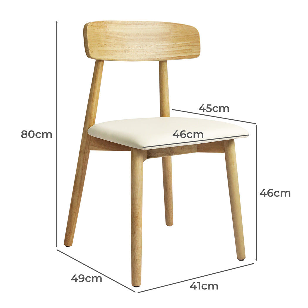 Levede 2x Dining Chairs Kitchen Chair Natural-1910113301430407170