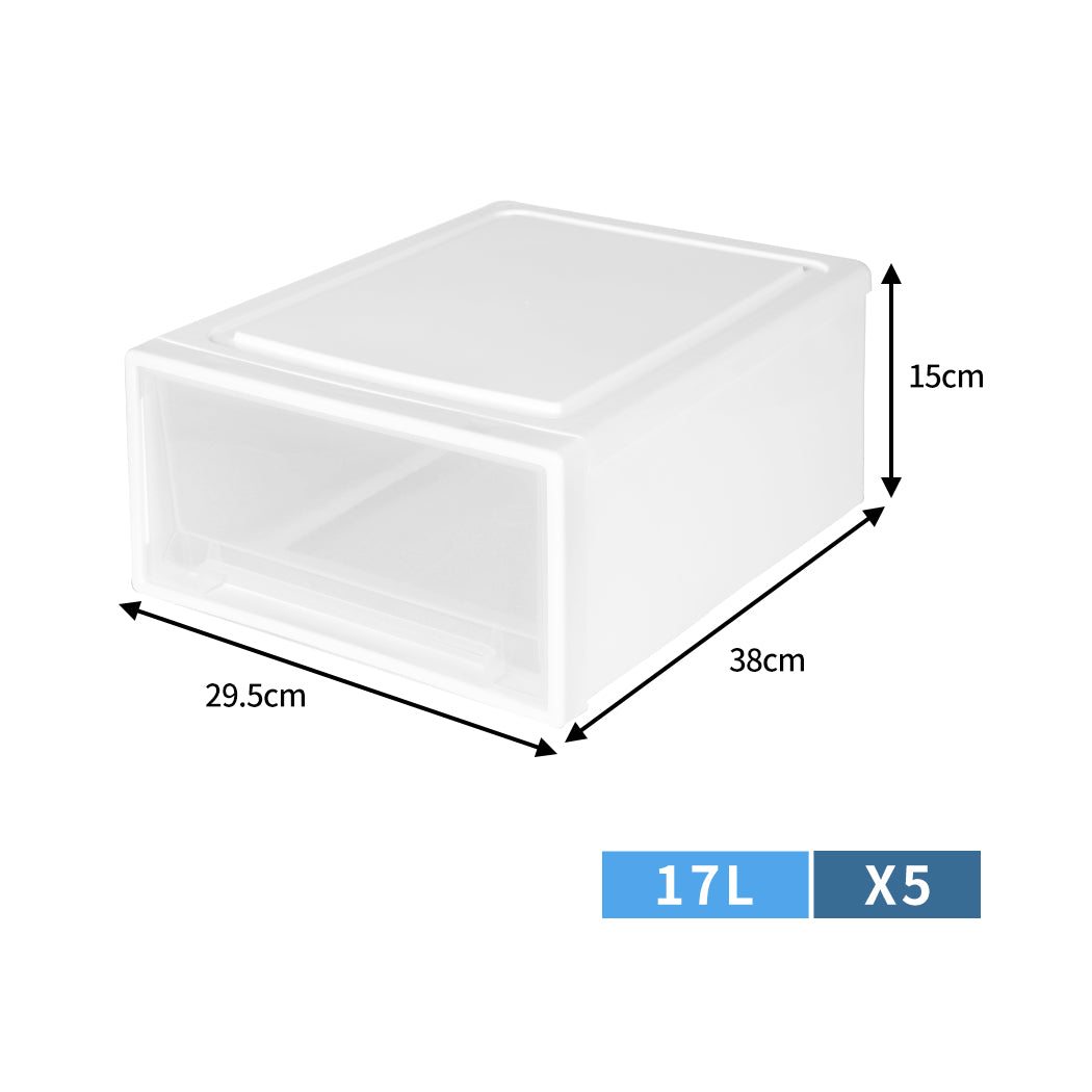 Large Storage Box Stackable Containers M 5PK Medium-1942352810146402306