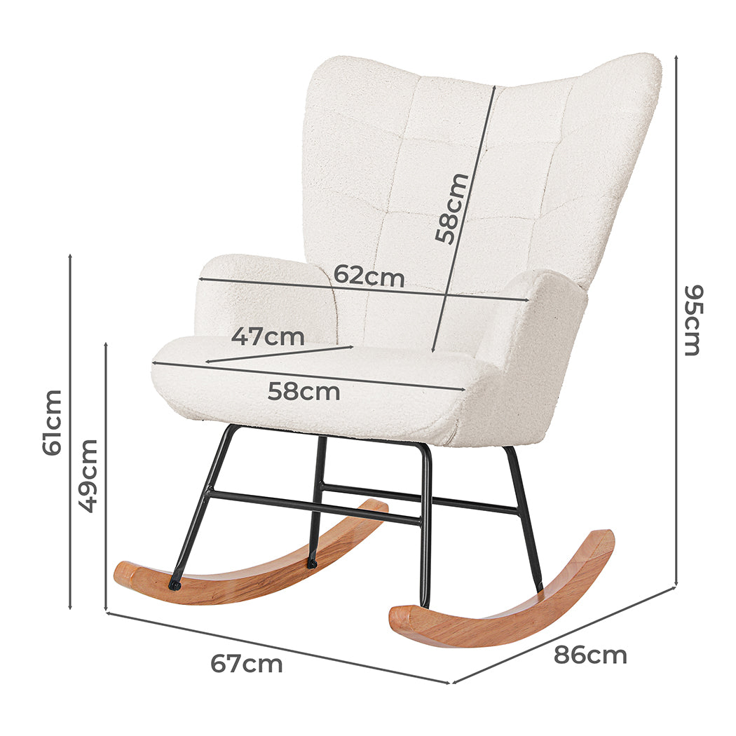 Levede Fleece Rocking Chair-1910112200106840066