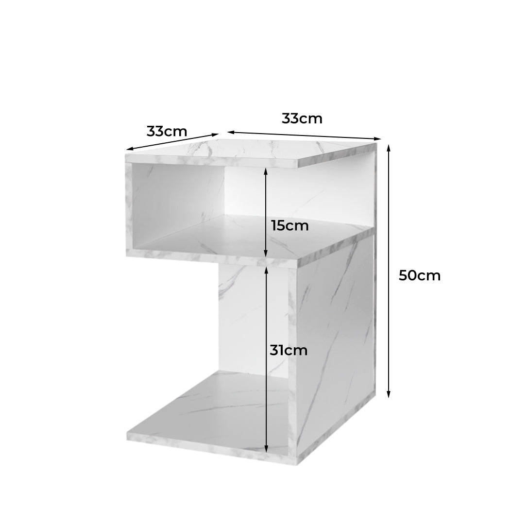 Levede 1xBedside Tables Drawers Side White-1910112902011031554