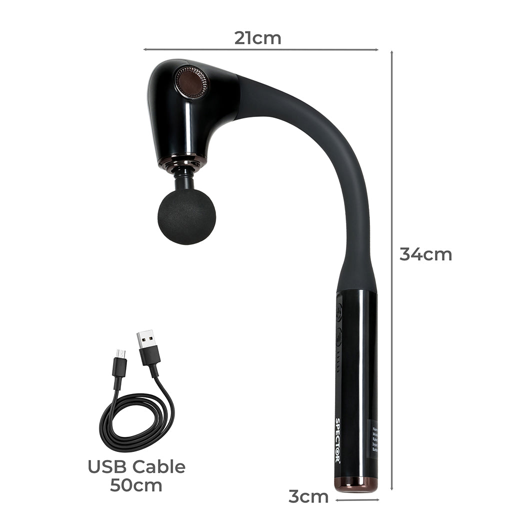 Spector Extended Handle Massage Gun Black-1942353702841094146