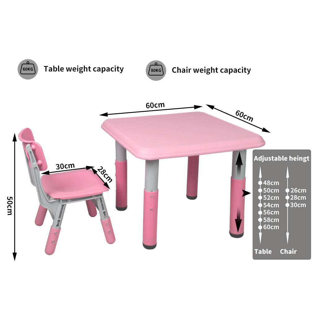 BoPeep Kids Table and Chairs Children Pink-1919892903220613122