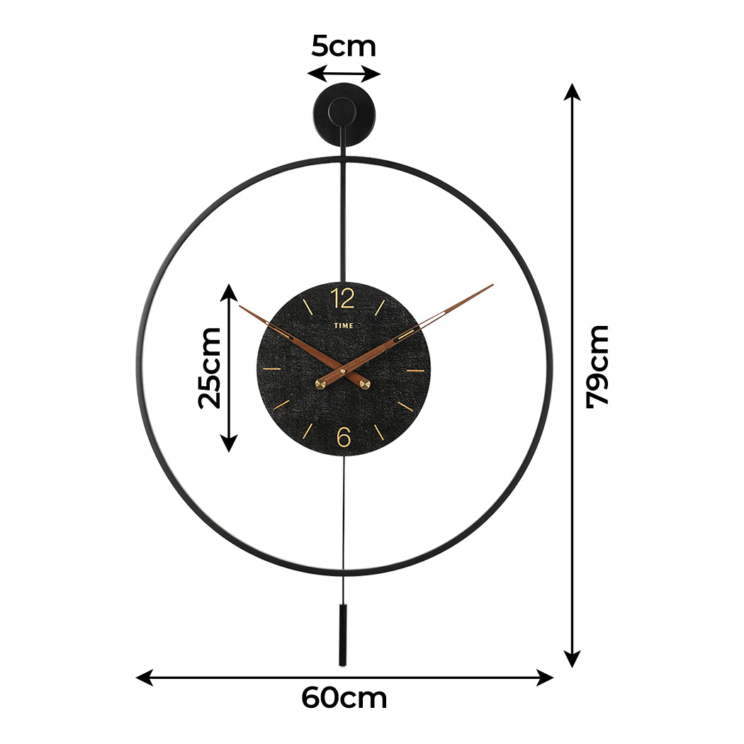 Yezi Round Wall Clock 60cm Large Modern Home Decoration-1942353685917077506