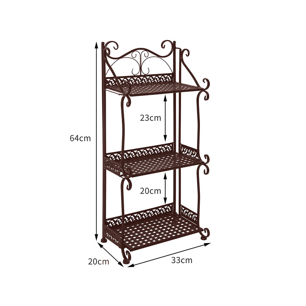 Levede Plant Stand 3 Tiers Outdoor Indoor Bronze-1942353746596073474