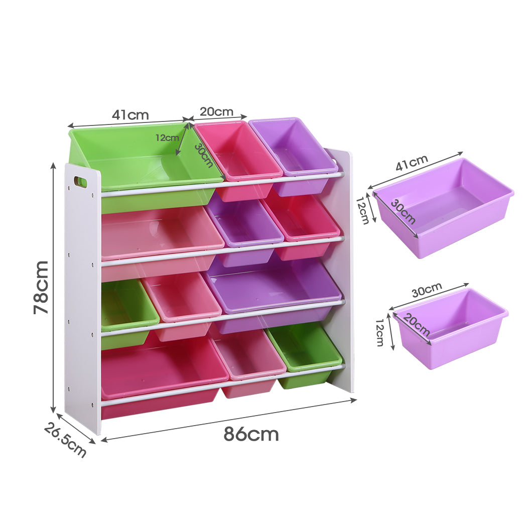 Levede 12Bins Kids Toy Box Bookshelf-1917016718249693186