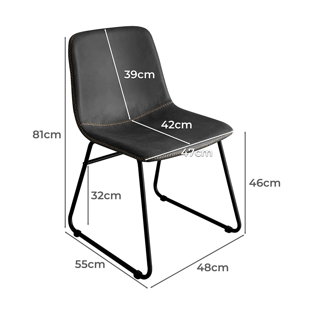 Levede 2x Dining Chairs Kitchen Table Black-1910113300868370434