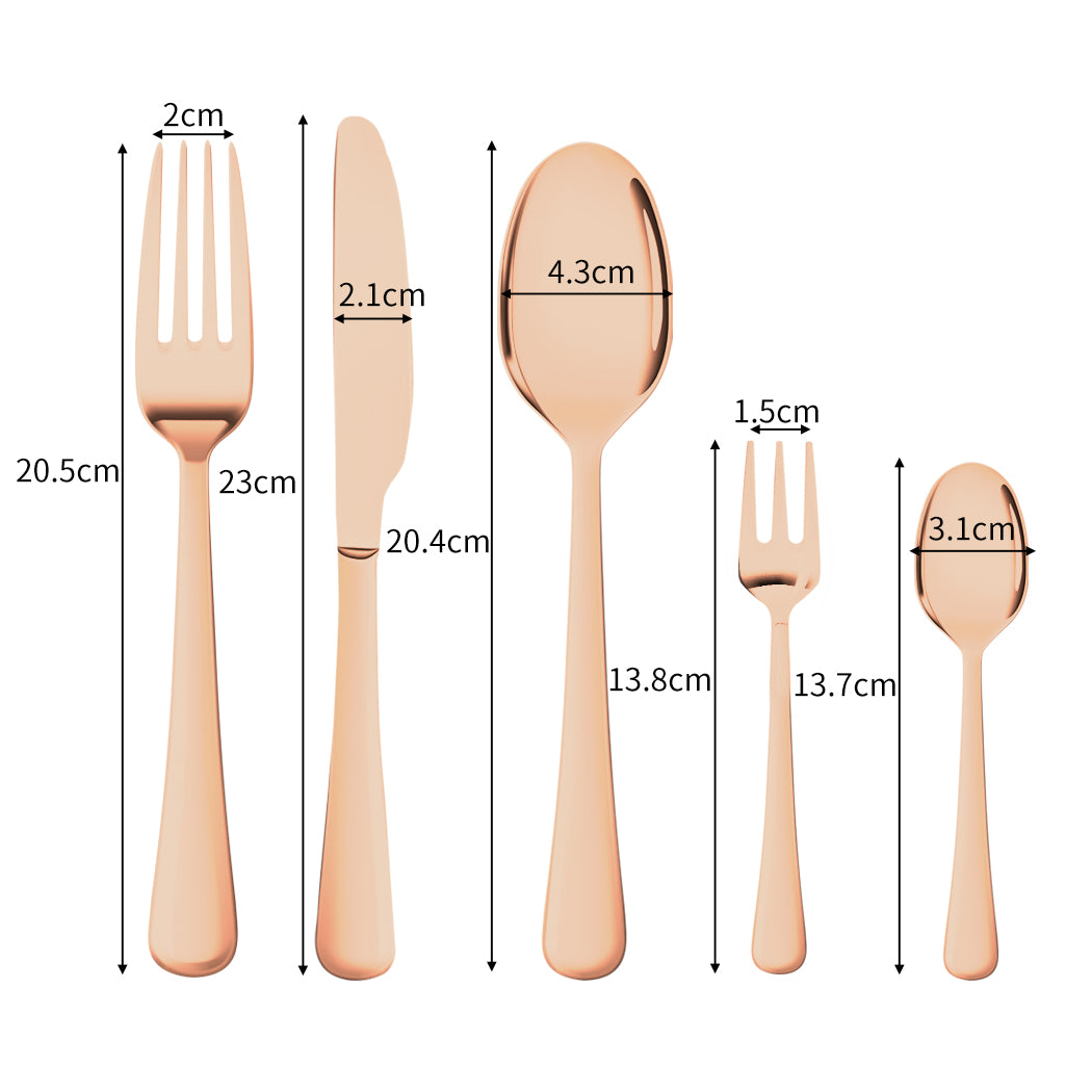 Stainless Steel Cutlery Set Glossy Knife Rose Gold-1942352917923237890