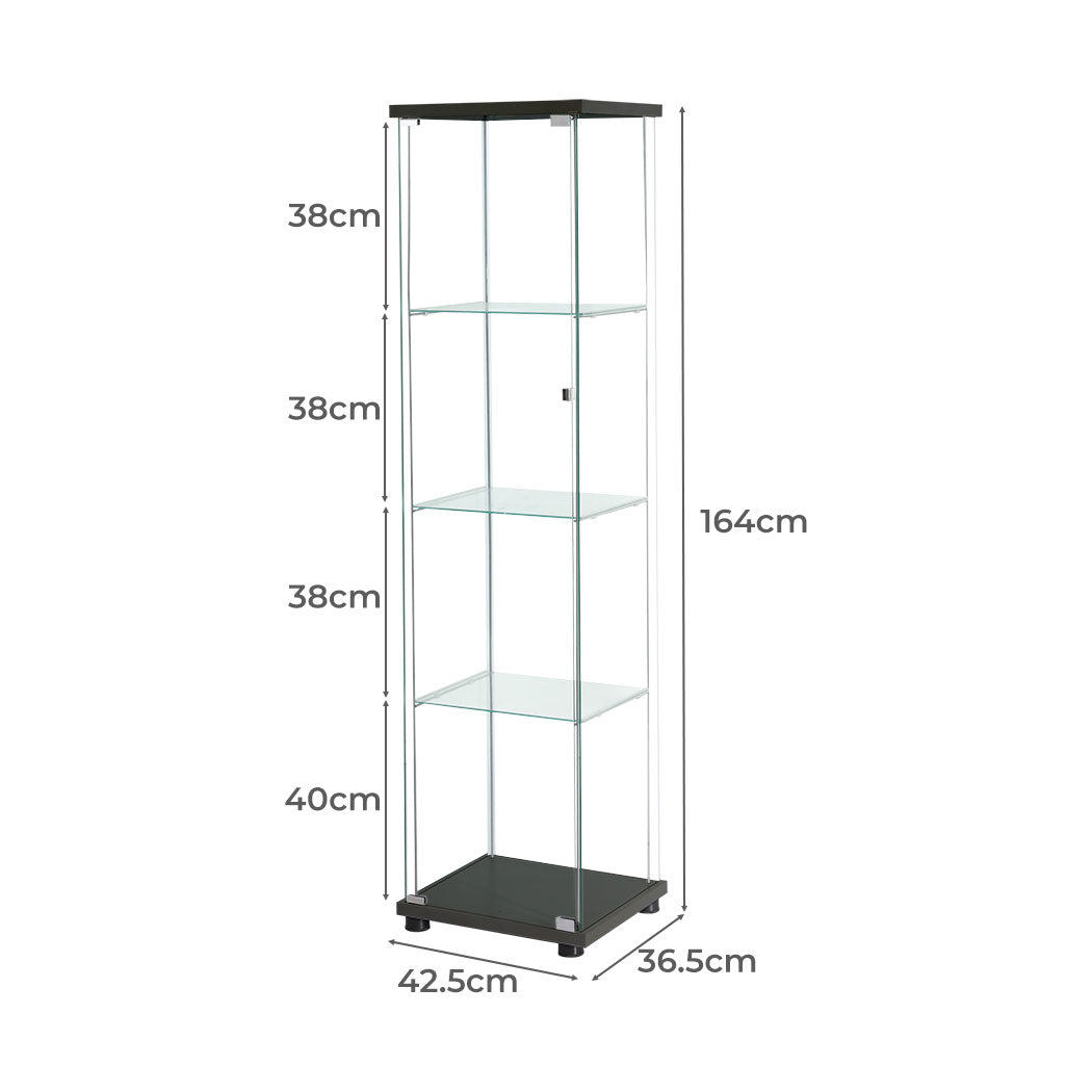 Stacked Display Storage Cabinet Glass Black-1917016729922441218